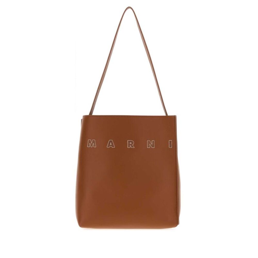 Marni Women Caramel Leather Shopping Bag